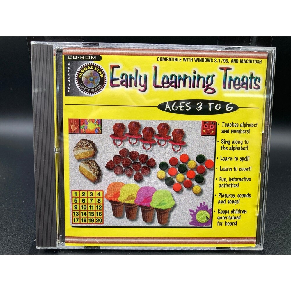 Early Learning Treats CD-ROM 1998 Educational Software Ages 3-6 Global Star